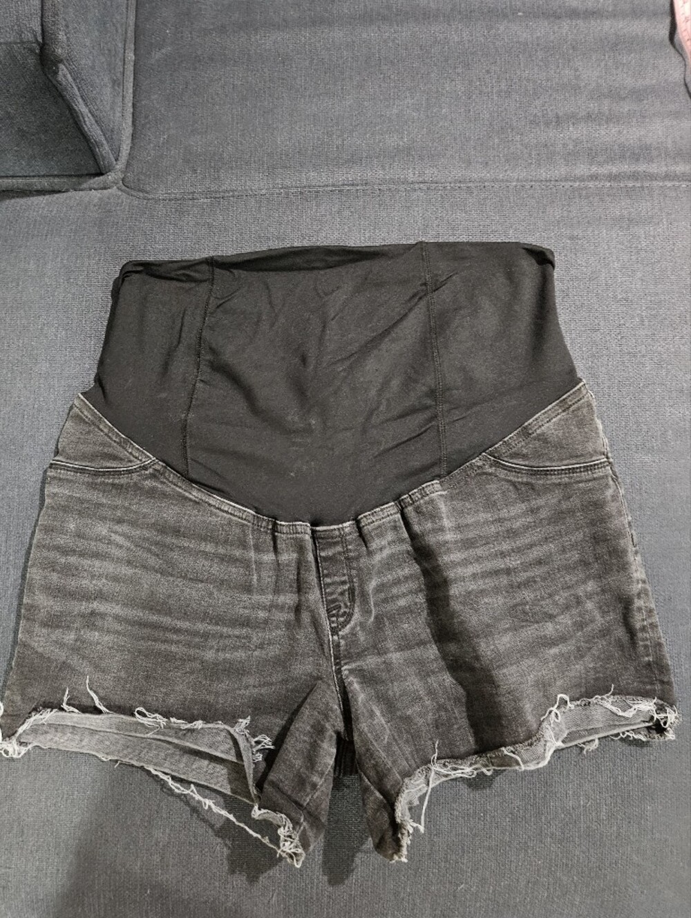 Maternity Jean Shorts Black Wash